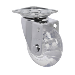 RUEDA 2" HORQUILLA GIRATORIA 40 KG GEL TRANSPARENTE