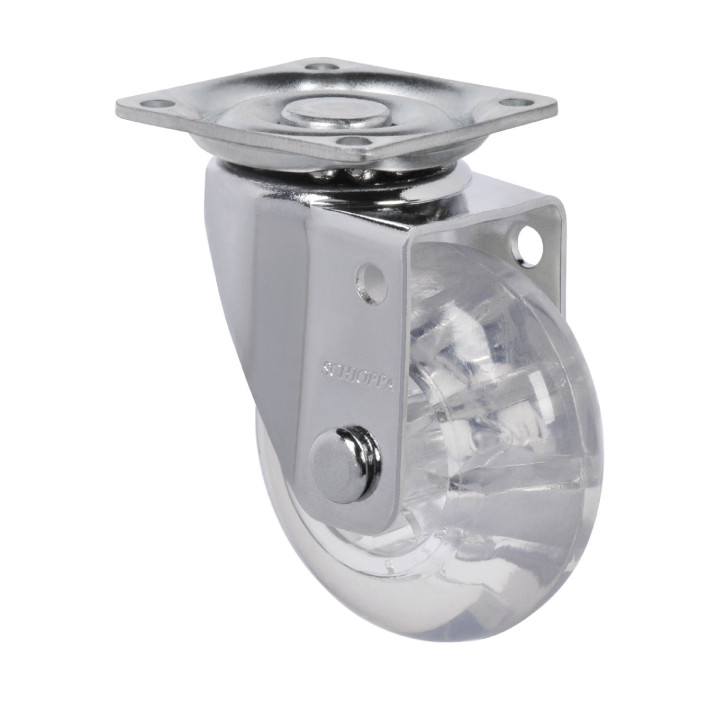 RUEDA 2" HORQUILLA GIRATORIA 40 KG GEL TRANSPARENTE