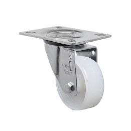 RUEDA 4" HORQUILLA INOXIDABLE GIRATORIA 170 KG NYLON