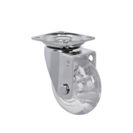 RUEDA 3" HORQUILLA GIRATORIA 50 KG GEL TRANSPARENTE