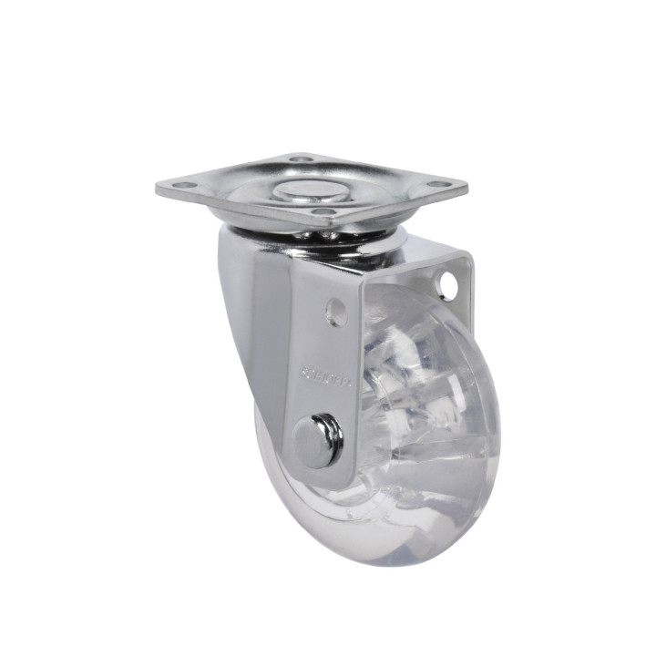 RUEDA 3" HORQUILLA GIRATORIA 50 KG GEL TRANSPARENTE