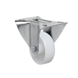 RUEDA 4" HORQUILLA INOXIDABLE  FIJA 170 KG NYLON TECNICO