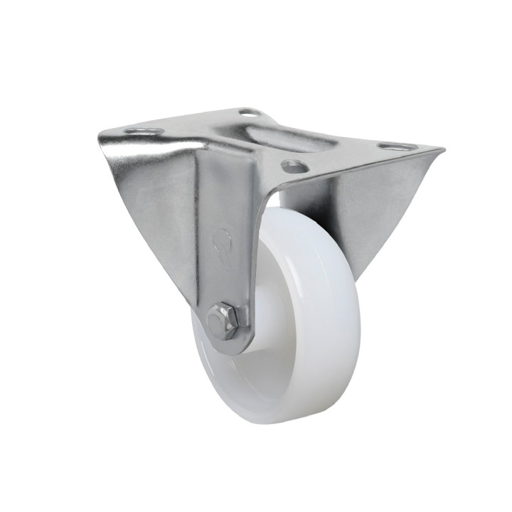 RUEDA 4" HORQUILLA INOXIDABLE  FIJA 170 KG NYLON TECNICO