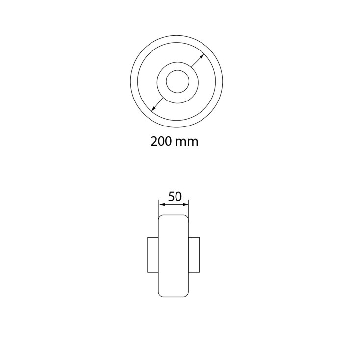 RUEDA 8" GOMA MACIZA 140 KG