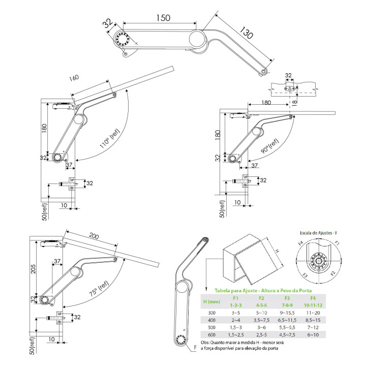 SISTEMA AEROPLUS PARA PUERTAS 20 KG NICKEL