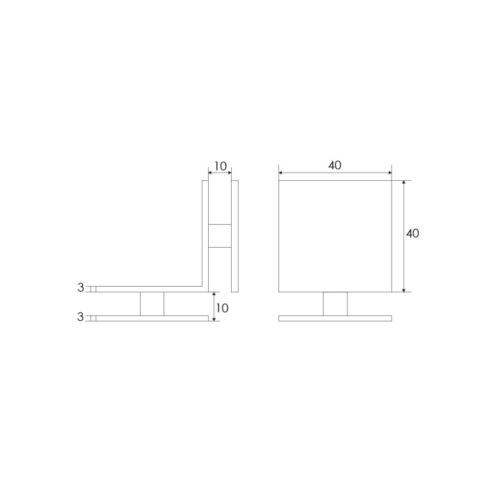 SOPORTE 304 VIDRIO/VIDRIO  90°CR