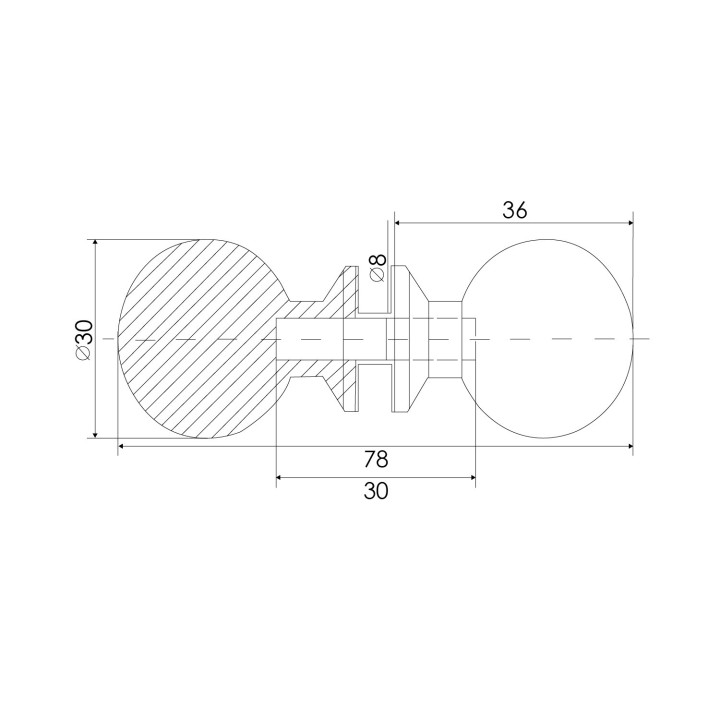 TIRADOR DOBLE 606 D.30MM PARA VIDRIO