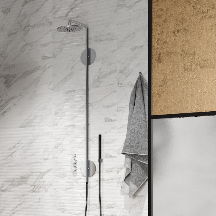 CERAMICA MURO BRILLO CARRARA LINED WHITE RECTIFICADA