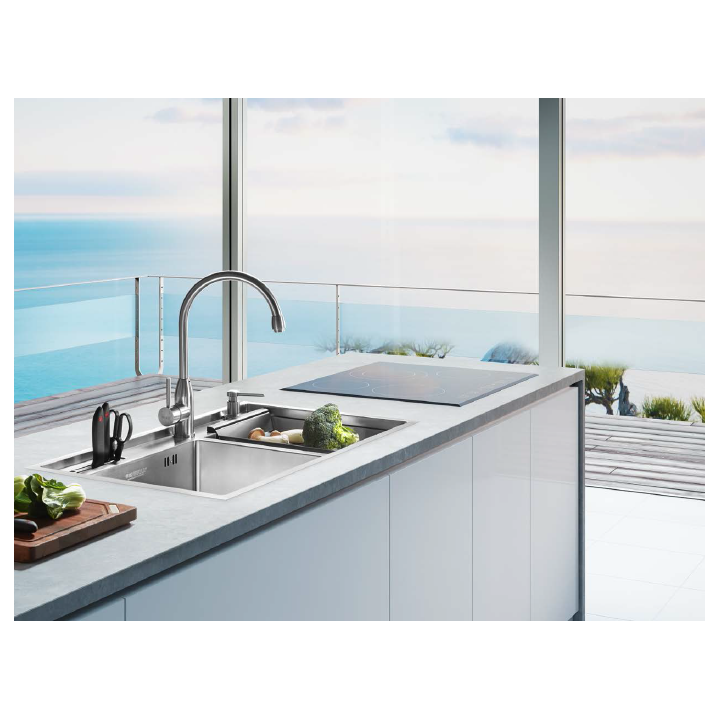 MONOMANDO LAVAPLATO CROOK 980008 INOX SATIN