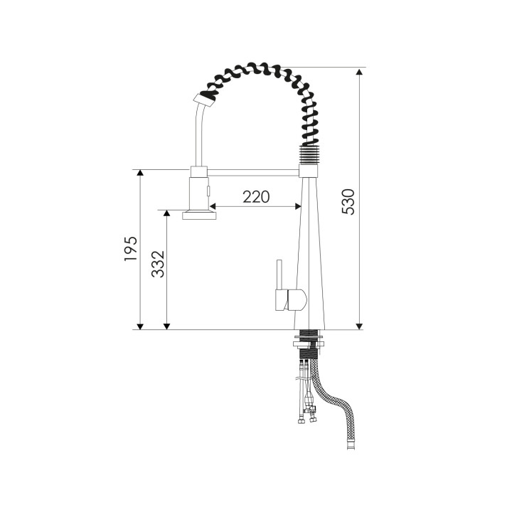 MONOMANDO LAVAPLATO SPRING 980002 INOX SATIN