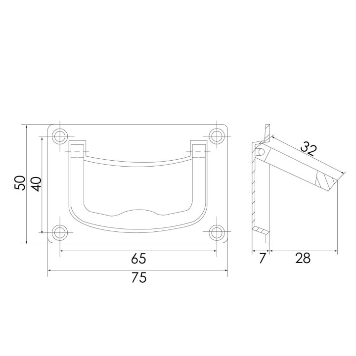 ASA 06320Z MARINA EMBUT. 75X50MM BRONCE