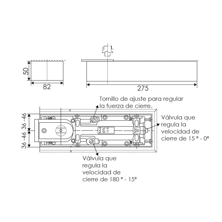 QUICIO HIDRAULICO BTS 75R CON RETENEDOR