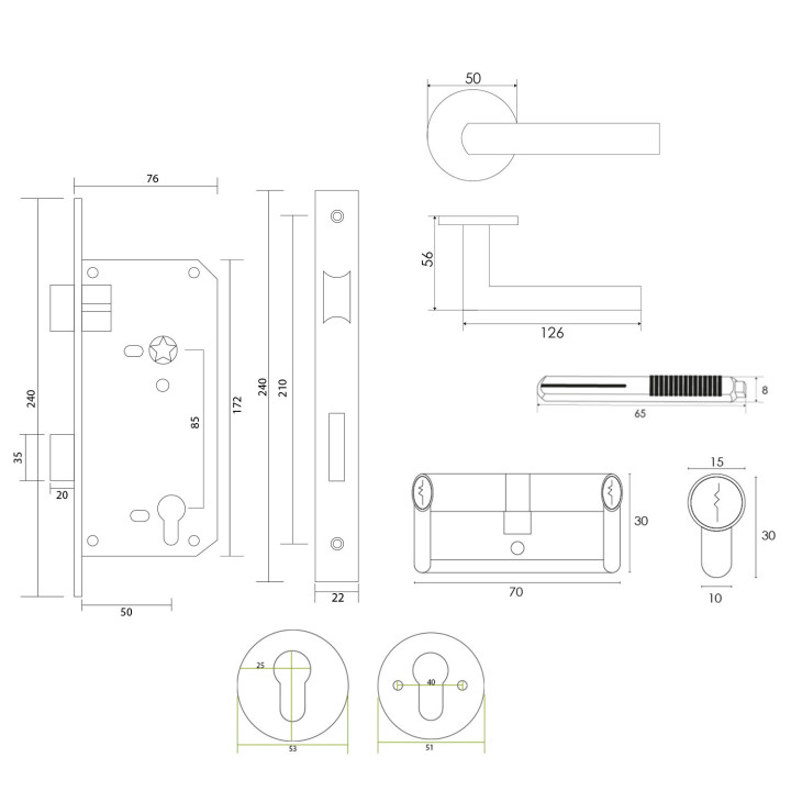 KIT 2809 MACIZA/5085 INOX ACCESO