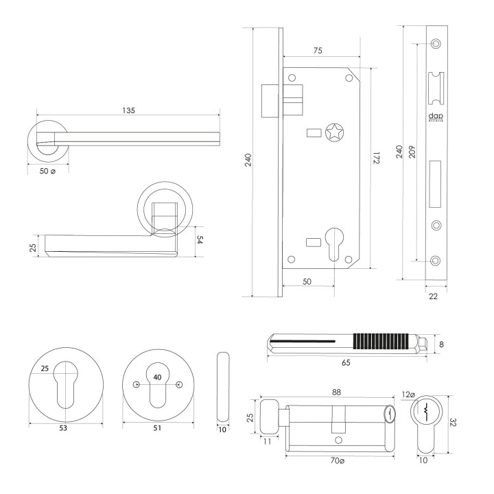 KIT BJ74204 CROMO ST OFICINA / ACCESO / DORMITORIO