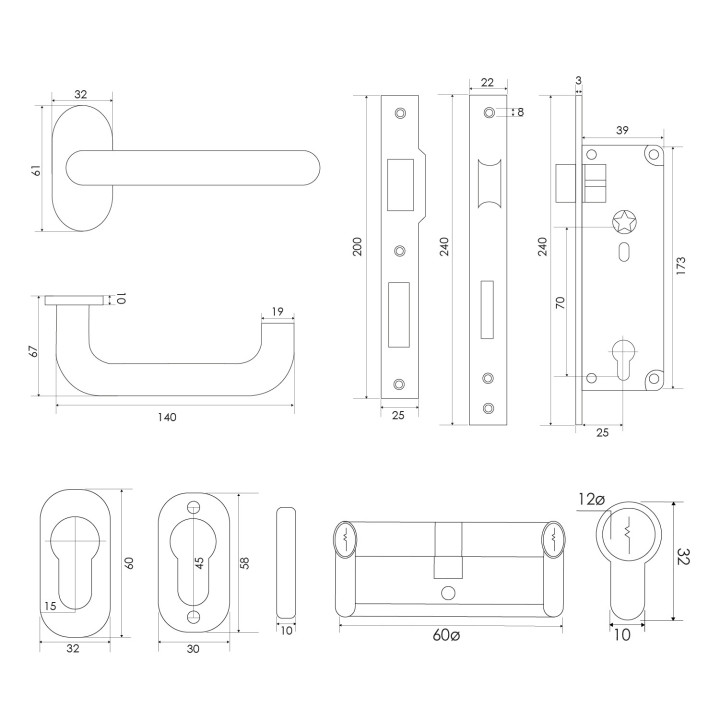 KIT PERFIL INOX ACCESO 2814/TP60