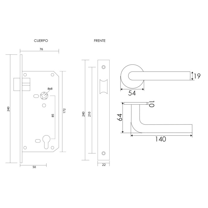 KIT 2815/5085 INOX LIBRE PASO