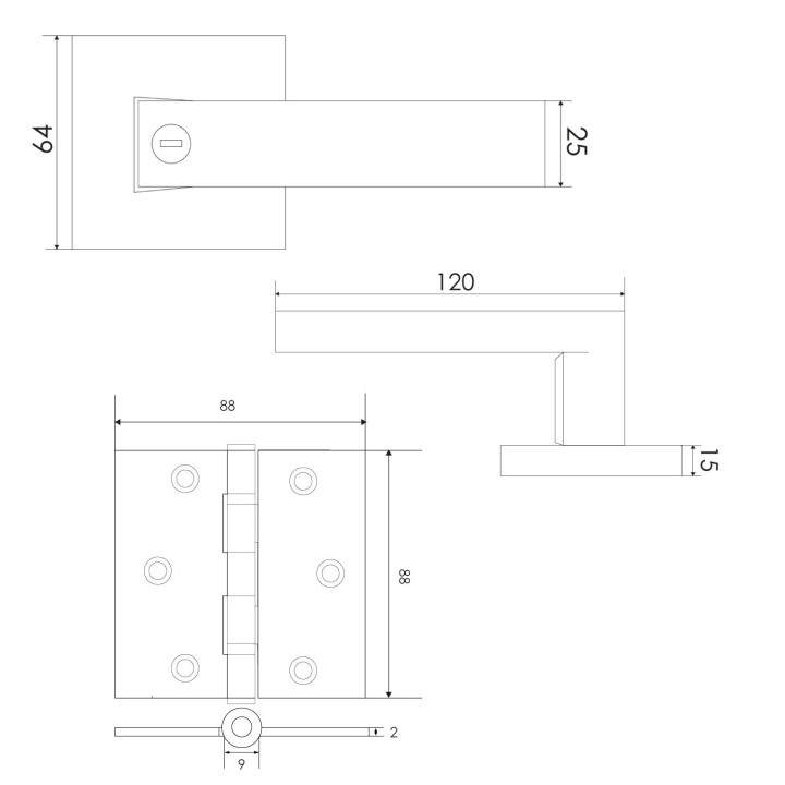 KIT NEGRO DAP BAÑO 1803 + BISAGRAS