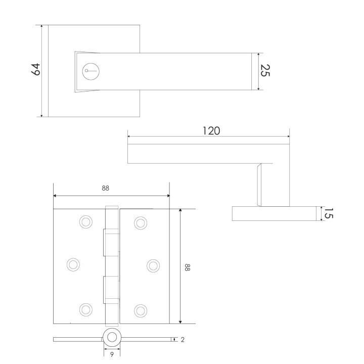 KIT NEGRO DAP DORMITORIO 1803 + BISAGRAS
