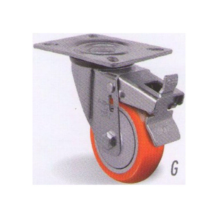 RUEDA GIRATORIA CON FRENO 90KG POLIURETANO