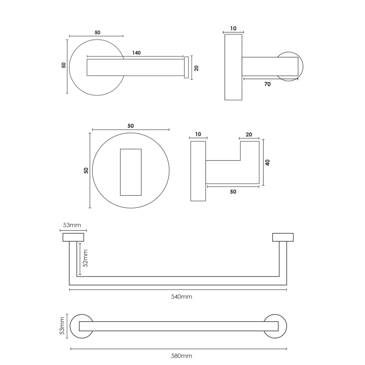 SET DAP BAÑO SIMPLE GRAFITO