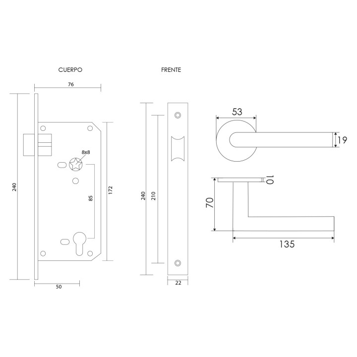 KIT 2816/5085 INOX LIBRE PASO