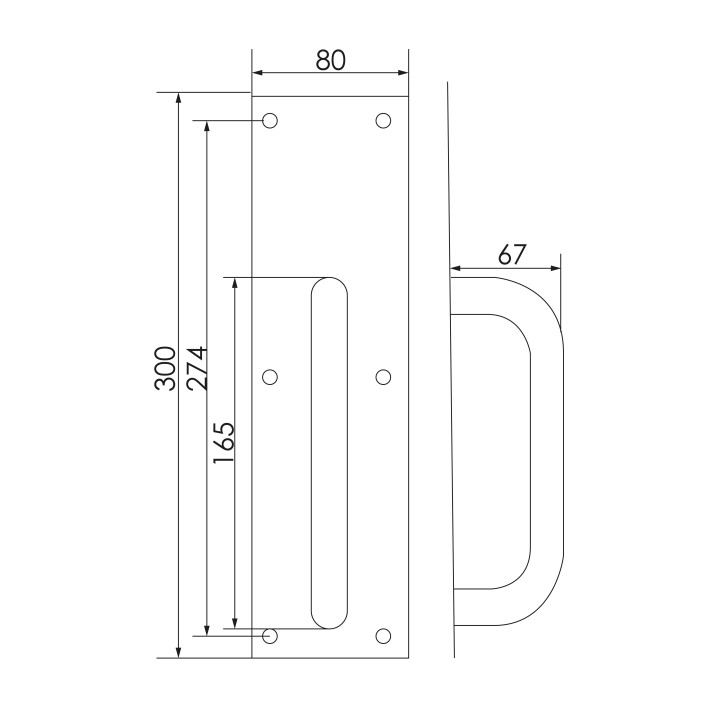 MANILLON 009B C/PLACA  300X80MM
