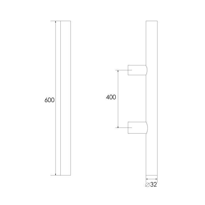 MANILLON 205-B 32X600MM SIMPLE INOX
