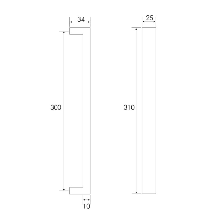 MANILLON SINGLE 11A 300X34MM PTA. MADERA
