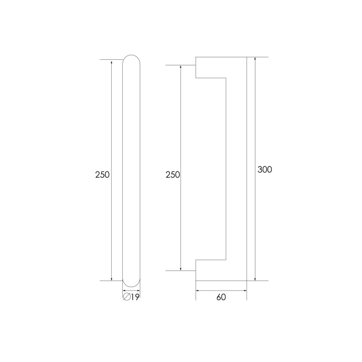 MANILLON SINGLE 209-B 19X250X300MM PTA. MADERA