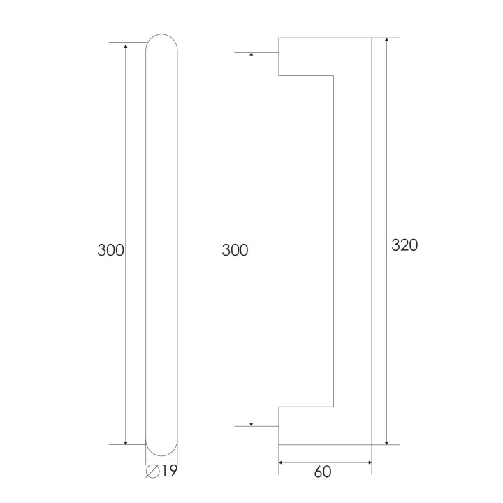 MANILLON SINGLE 209-B 19X300MM PTA. MADERA
