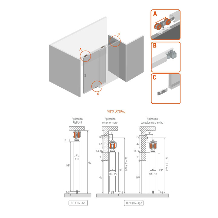 SISTEMA COLGANTE DN50