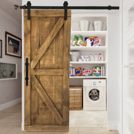 SET PUERTA CORREDERA PARCHE (GRANERO) H-A01 MADERA NEGRO