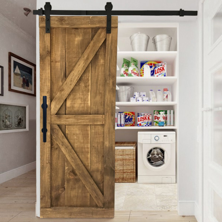 SET PUERTA CORREDERA PARCHE (GRANERO) H-A01 MADERA NEGRO
