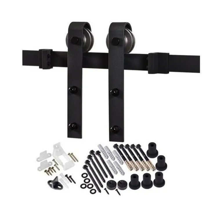 SET PUERTA CORREDERA PARCHE (GRANERO) H-A01 MADERA NEGRO