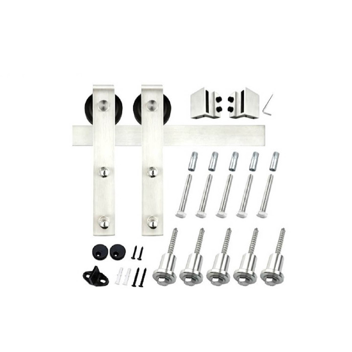 SET PUERTA CORREDERA PARCHE (GRANERO) H-A01 MADERA INOX
